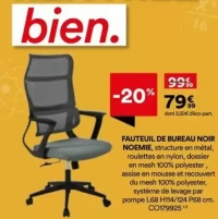 Fauteuil de bureau noir Noemie