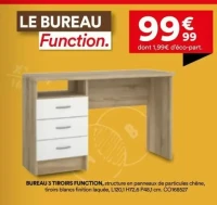 Bureau 3 tiroirs Function