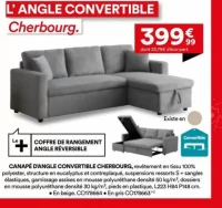 Canapé d'angle convertible Cherbourg