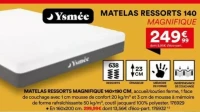 Matelas ressorts 140 Magnifique Ysmée