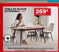Table de séjour extensible Livo