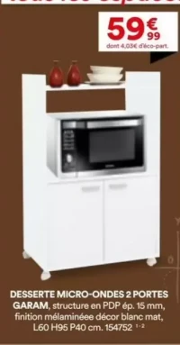 Desserte micro-ondes 2 portes Garam