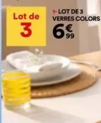 Lot de 3 Verres Colors