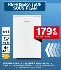 Réfrigérateur sous plan Brandt BST551ESW