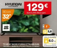 TV LED 32" (80CM) HYUNDAI HYTQL32R4 SLIM