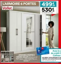 Armoire 6 portes 3 tiroirs Vallet