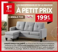 Canapé d'angle fixe Cheffe