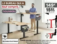 Bureau réglable électrique Shilane