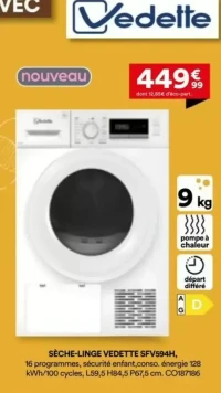 Sèche-linge Vedette SFV594H