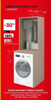 Meuble machine et tringle Laundry