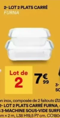 Lot de 2 plats carré Furna