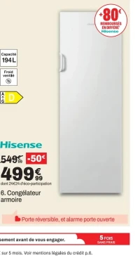 Congélateur armoire Hisense