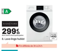 Lave-linge hublot SIGNATURE SLF8407-ANE