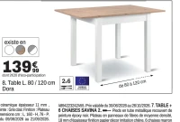 Table L. 80 / 120 cm Dora