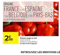 Poivron rouge ou vert