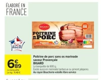 Poitrine de porc sans os marinade saveur Provençale BIGARD