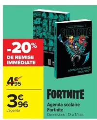 Agenda scolaire Fortnite