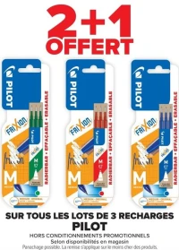 Lots de 3 recharges Pilot Frixion