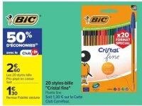 20 stylos-bille "Cristal fine" BIC