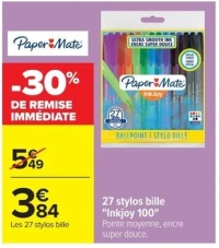 27 stylos bille "Inkjoy 100" Paper Mate