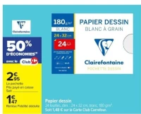 Papier dessin blanc Clairefontaine