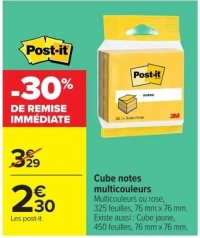 Cube notes multicouleurs Post-it