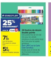 24 feutres de dessin double pointe Staedtler