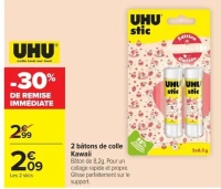 2 bâtons de colle Kawaii UHU