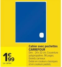 Cahier avec pochettes CARREFOUR