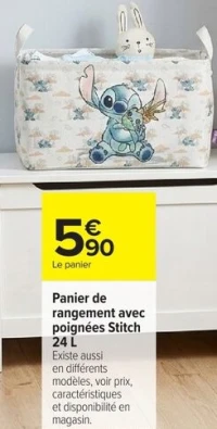 Panier de rangement avec poignées Stitch 24 L