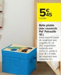 Boîte pliable avec couvercle Pat' Patrouille 10 L