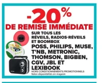 Sélection de réveils, radios-réveils et boombox