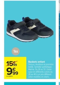 Baskets enfant Tex (coloris Marine)