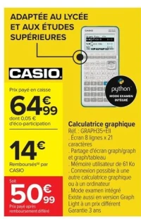Calculatrice graphique Casio GRAPH35+EII