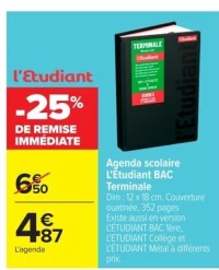 Agenda scolaire L'Etudiant BAC Terminale