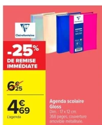 Agenda scolaire Gloss Clairefontaine