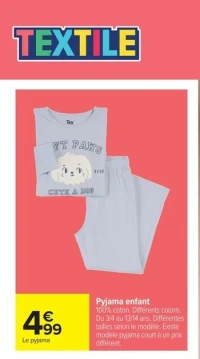 Pyjama enfant Tex