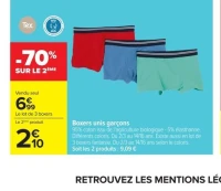 Boxers unis garçons Tex