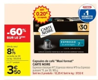 Capsules de café "Maxi format" CARTE NOIRE