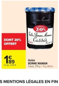 Gelée BONNE MAMAN Cassis