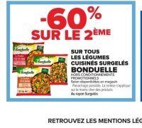 Légumes cuisinés surgelés BONDUELLE