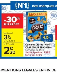Céréales Crocks "Maxi" CARREFOUR SENSATION