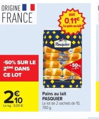 Pains au lait PASQUIER