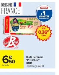 Œufs Fermiers "Prix Choc" LOUÉ