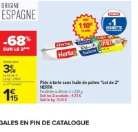 Pâte à tarte sans huile de palme "Lot de 2" HERTA