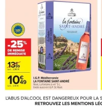 I.G.P. Méditerranée LA FONTAINE SAINT-ANDRÉ Rosé, La fontaine à vin 5 L