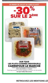 Les plats cuisinés individuels CARREFOUR LE MARCHÉ