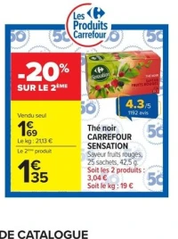 Thé noir Carrefour Sensation