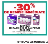 Packs de 2 et 3 ampoules Philips