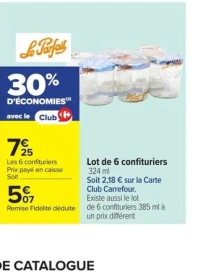 Lot de 6 confituriers Le Parfait